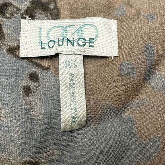 Logo Lounge Vest Women's Sz XS Gray/Brown Multicolor Sheer Back Watercolor Print - Picture 5 of 8